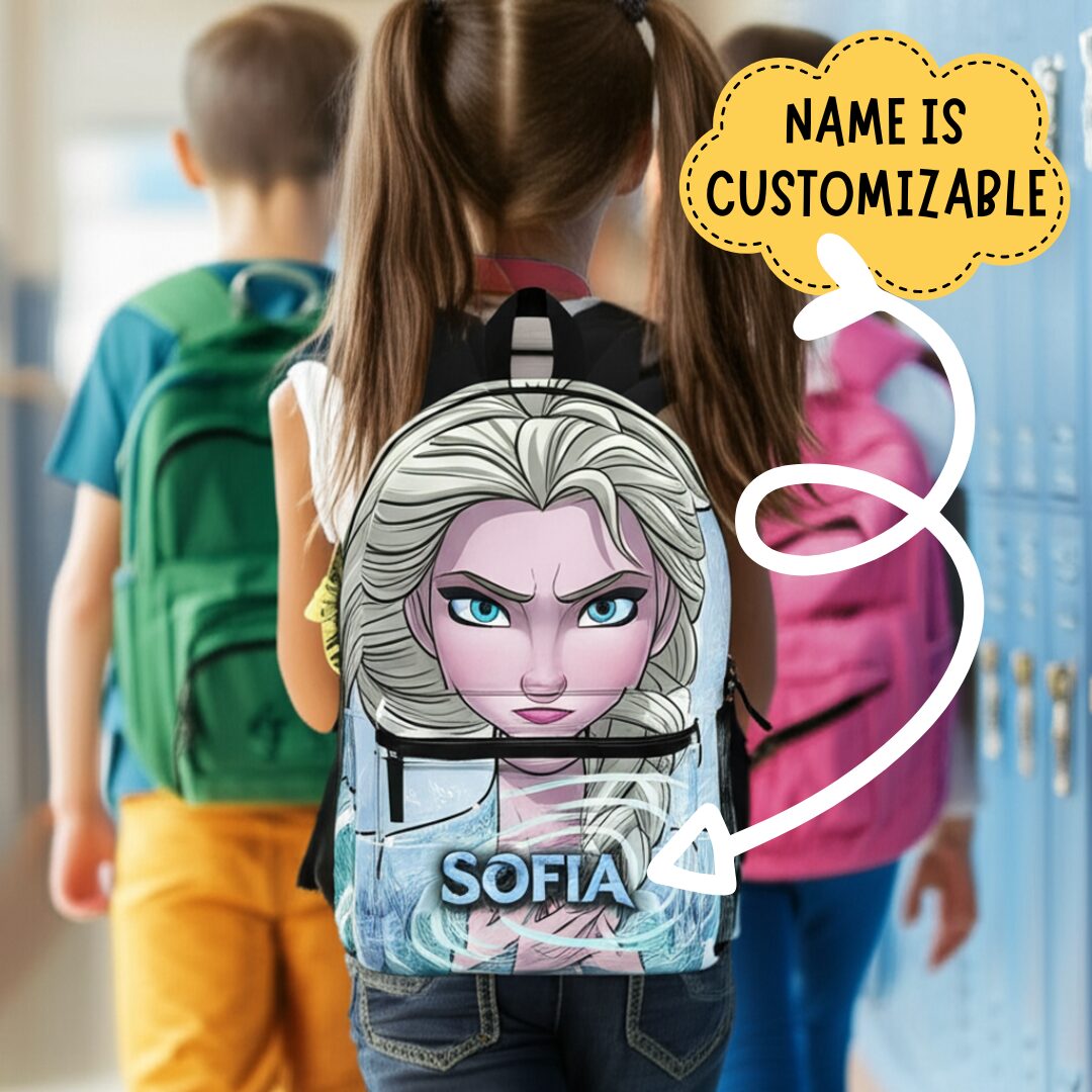 Personalized Elsa Frozen Kids School Bag