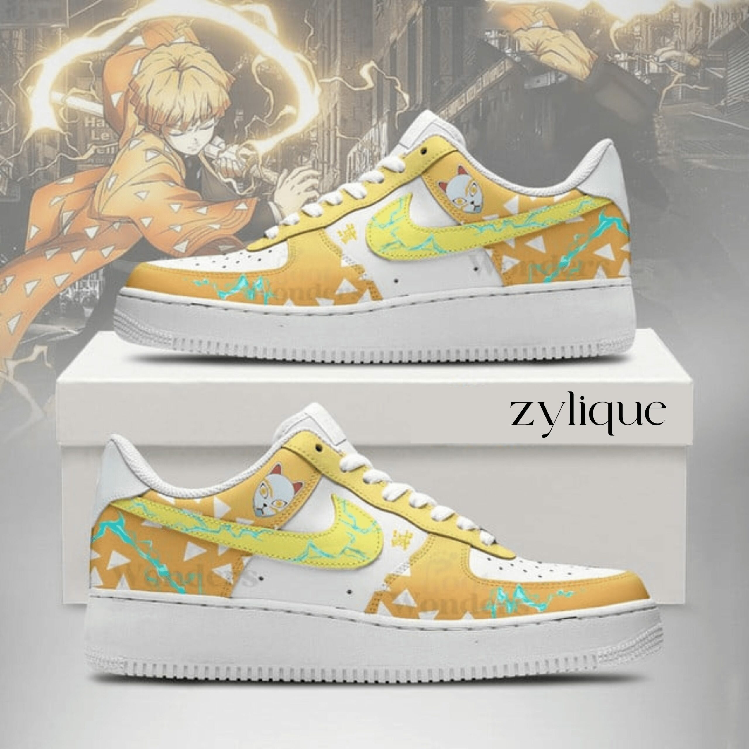 Zenitsu Demon Slayer AF1 Style Shoes